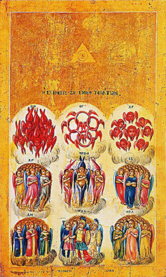 Девять Ангельсих чинов на иконе