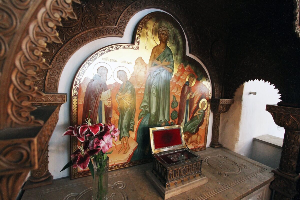 Мощи Марии Египетской в Сретенском монастыре 