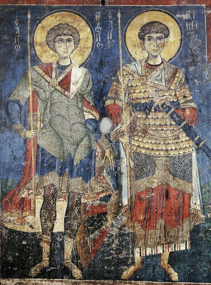 Икона Димитрия Соллунского и Георгия Победоносца