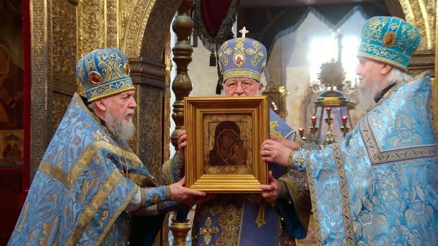 Фотография пропавшего подлинника Казанской иконы