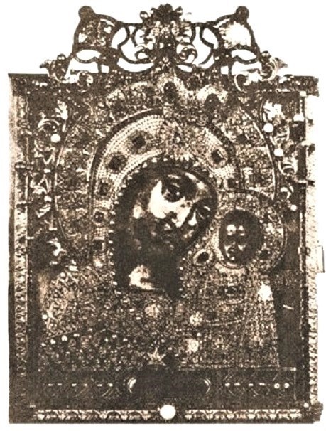 Старинная Казанская икона Богородицы, с которым Минин и Пожарский освободили Москву